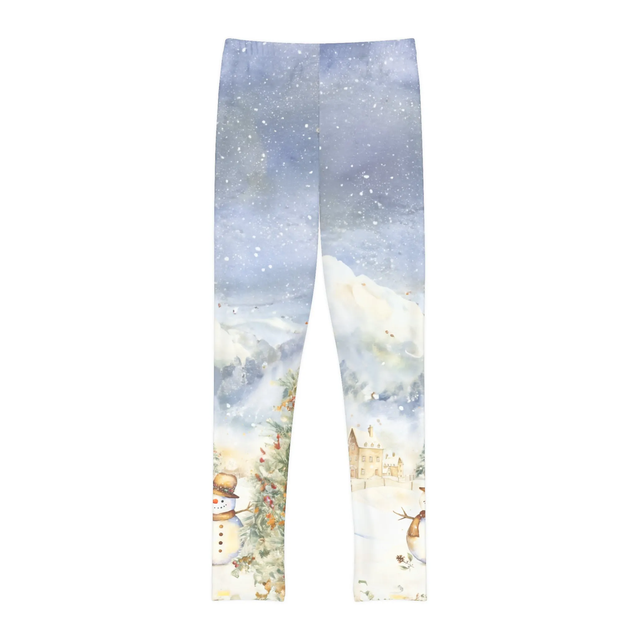 Youth Full-Length Leggings Snowman