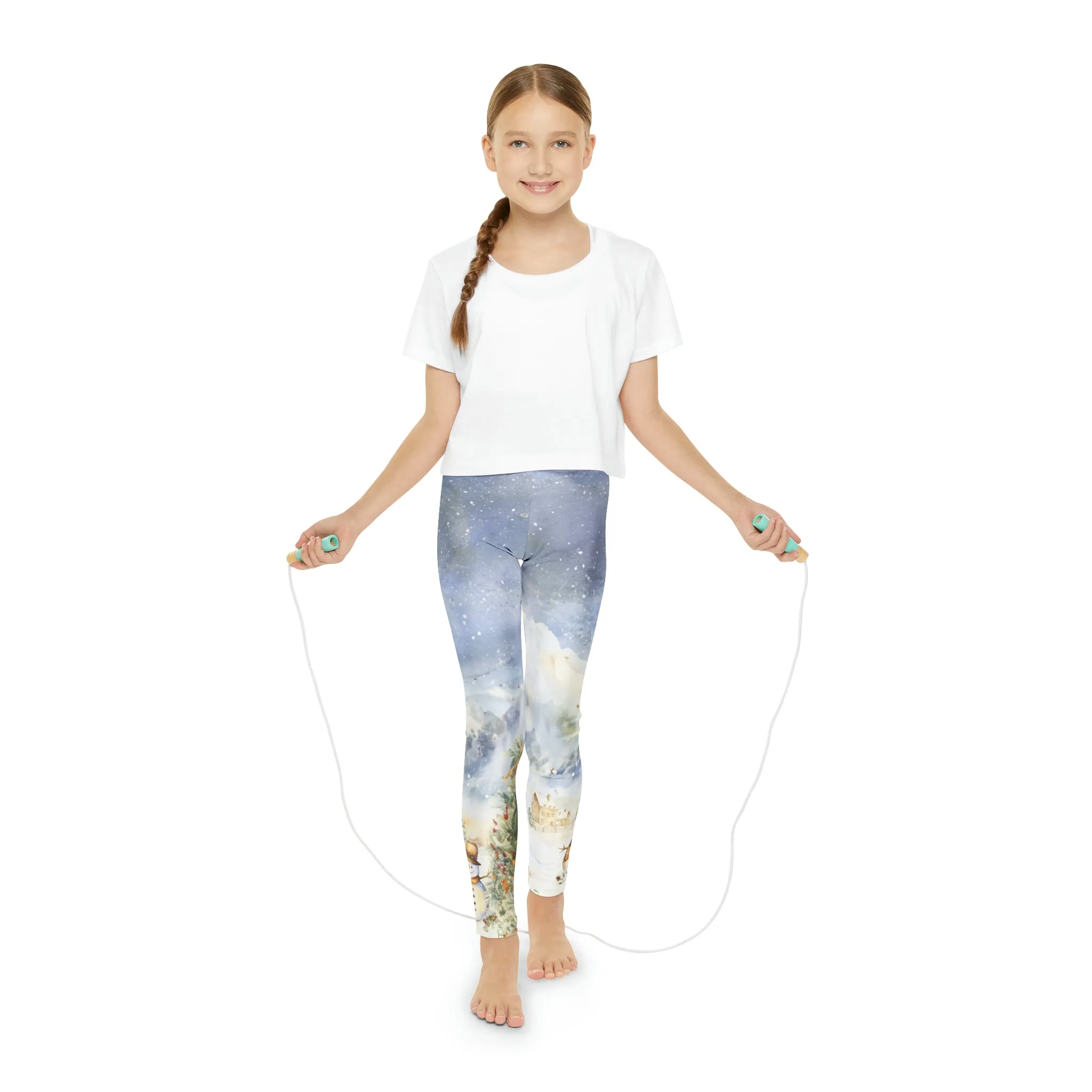 Youth Full-Length Leggings Snowman