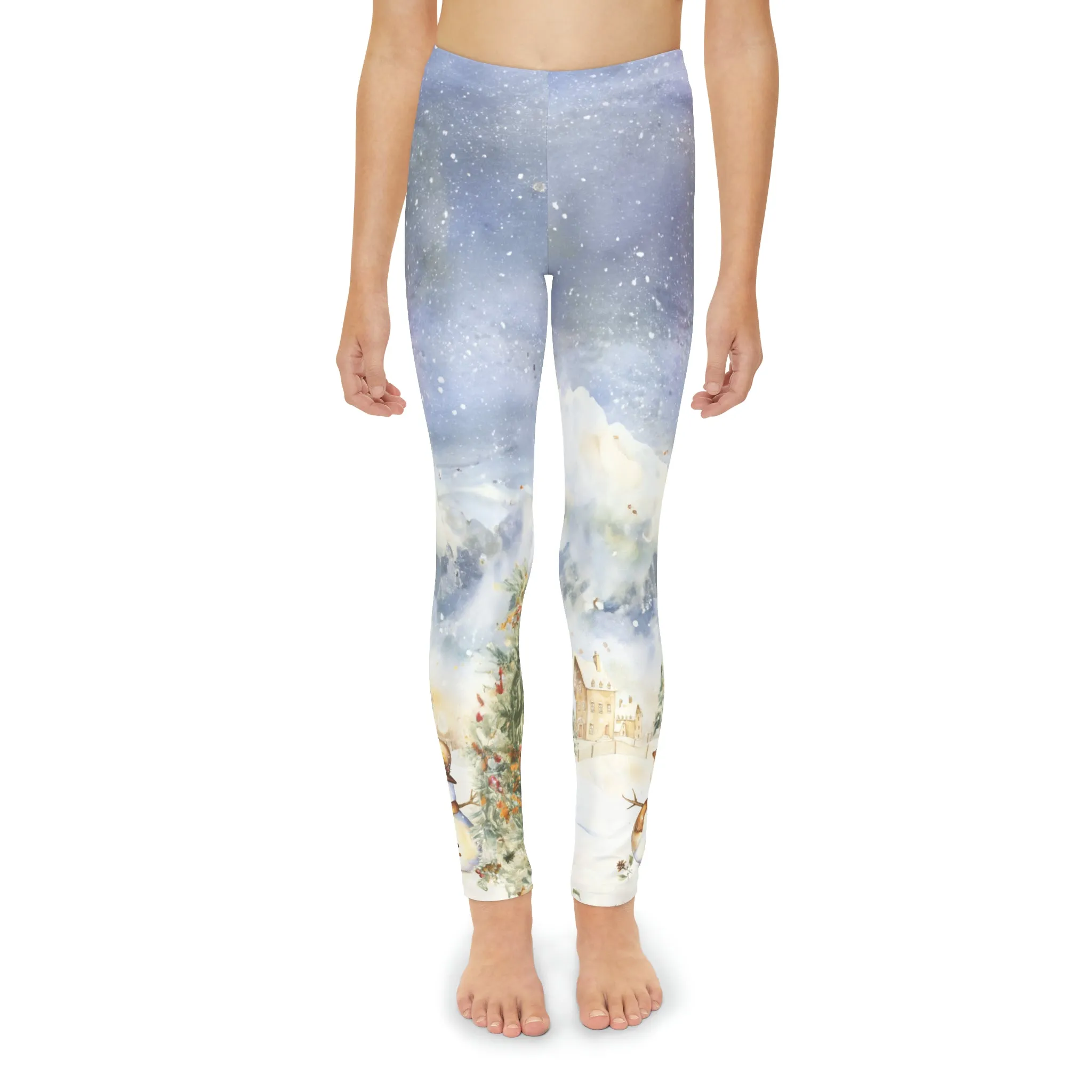 Youth Full-Length Leggings Snowman