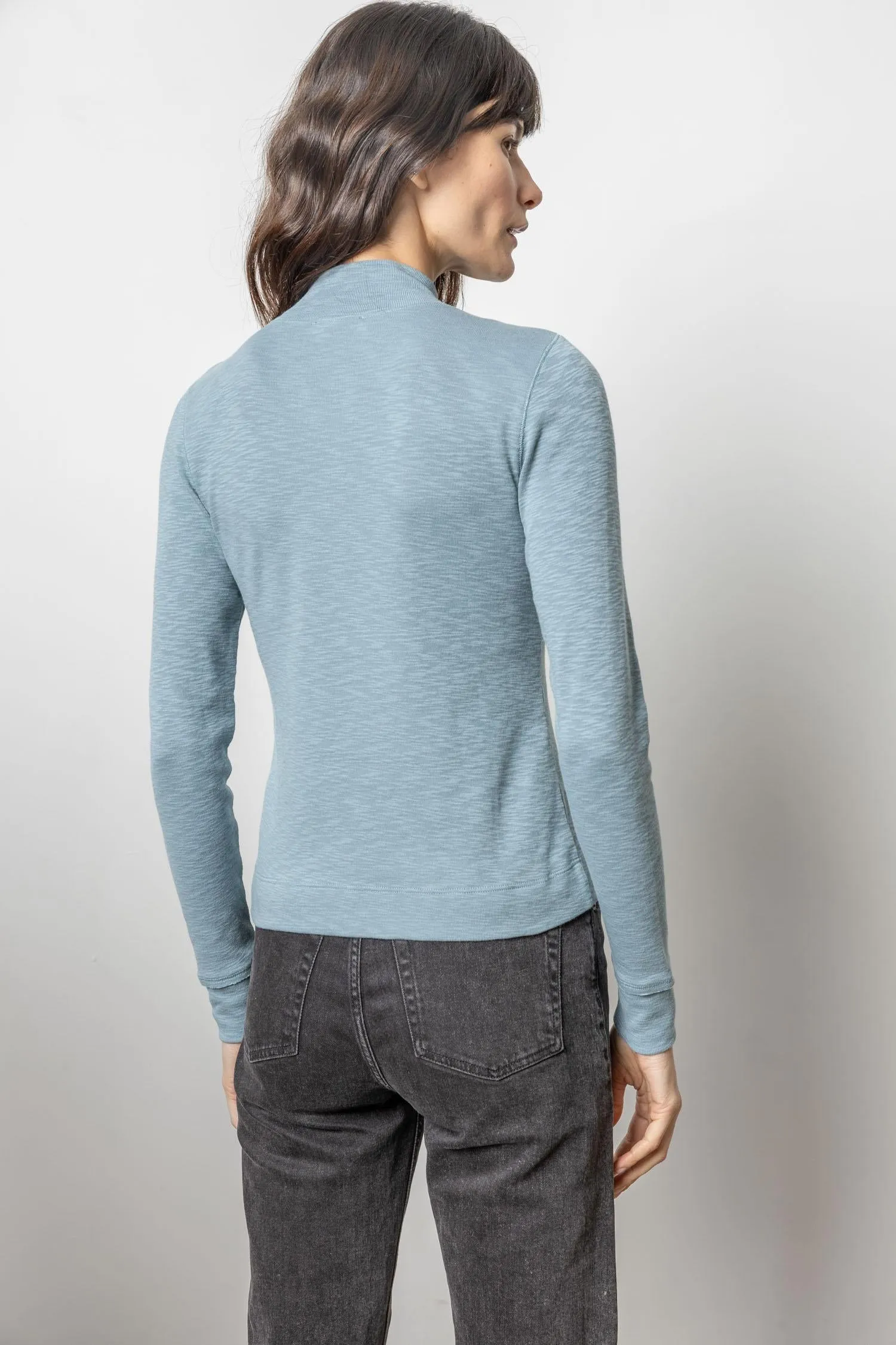 Zip Front Mock Neck