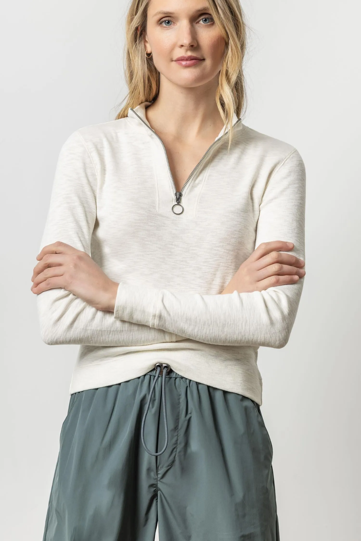 Zip Front Mock Neck