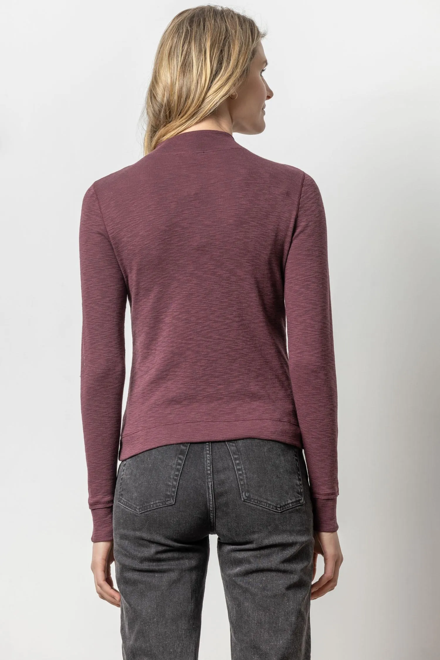 Zip Front Mock Neck